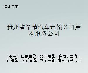 贵州省毕节汽车运输公司劳动服务公司 专业职业中介服务，搭建就业桥梁